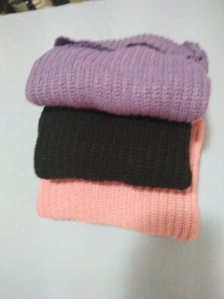 Lote 3 jerseys cuello alto rosa