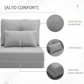 Sofá Cama Individual Plegable Gris