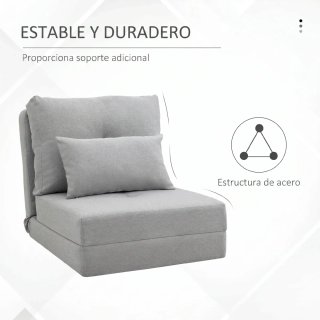 Sofá Cama Individual Plegable Gris