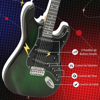 Kit Guitarra Eléctrica con Amplificador 15W Negro