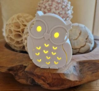 Simpatico Gufetto Luminaria Cuori gesso ceramico