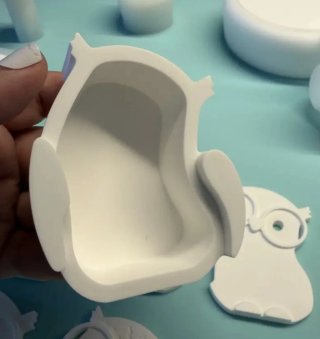 Simpatico Gufetto Luminaria Cuori gesso ceramico