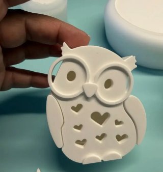 Simpatico Gufetto Luminaria Cuori gesso ceramico