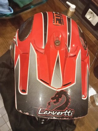 Casco Motocross Niño Negro Rojo