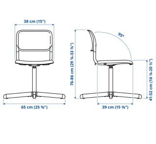 Silla giratoria IKEA SMALLEN negra