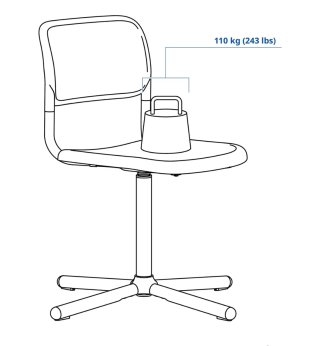 Silla giratoria IKEA SMALLEN negra