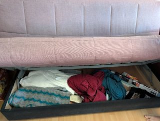 Sofá Cama 3 plazas Gris con almacenaje