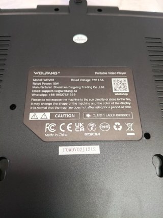 Reproductor DVD Portátil WOLFANG 17.5
