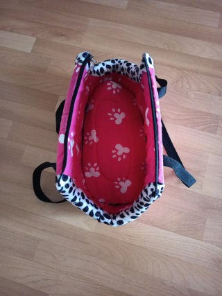 Transportín perro/gato rosa estampado