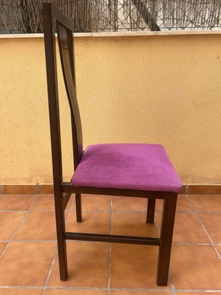 Conjunto 6 sillas comedor tapizadas madera