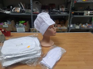 Lote 24 Sombreros Cocinero Tela Adulto disfraz