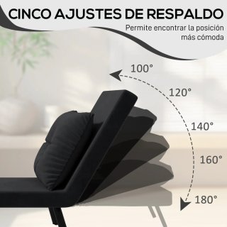 Sofá Cama Individual Plegable Negro
