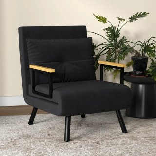 Sofá Cama Individual Plegable Negro
