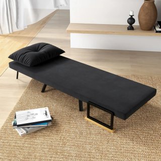 Sofá Cama Individual Plegable Negro
