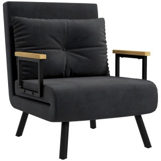 Sofá Cama Individual Plegable Negro