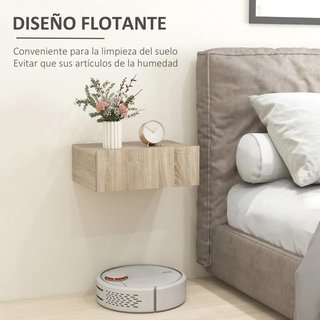 2 Mesitas Noche Flotantes con Cajón Natural