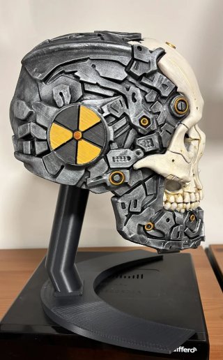 Soporte Calavera cyborg Mecánica para Casco
