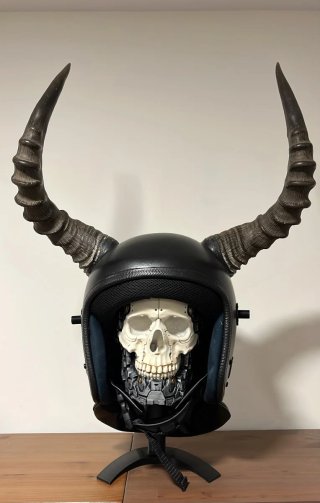 Soporte Calavera cyborg Mecánica para Casco
