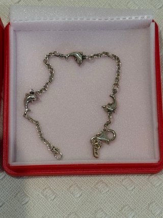 Pulsera Plata Niña Delfines