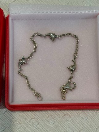 Pulsera Plata Niña Delfines