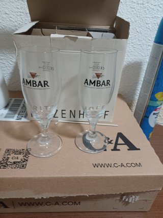6 Copas de Cerveza Ambar