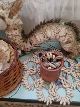 Dragón de caracolas y detalles marinos
