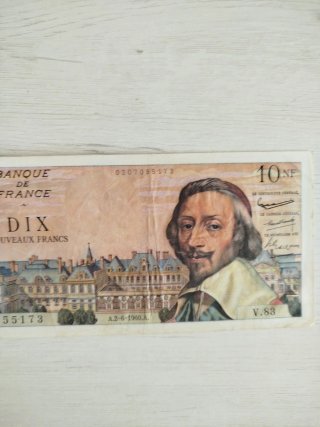 Billete 10 Francos Franceses 1960