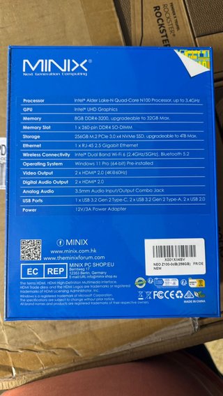 MINIX NEO Z100-0dB Mini PC (256GB)