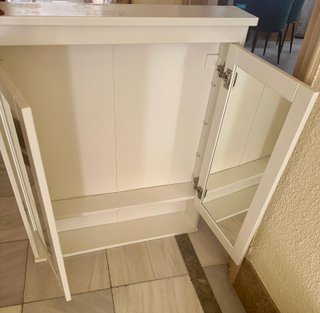 Armario baño IKEA HEMNES espejos y baldas cristal