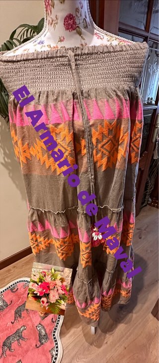 Falda larga estampada talla única