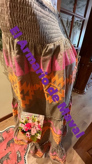 Falda larga estampada talla única