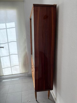 Vitrina Mid Century Original Madera y Cristal