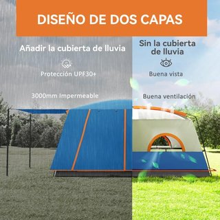 Tienda Campaña 4 Personas 2 Habitaciones Familiar