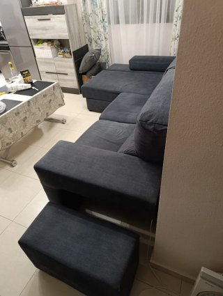 Sofá modular gris de tela