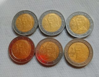Moneda 2 Euros Austria 2002 con error