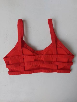 Top rojo tirantes con tiras espalda Talla S