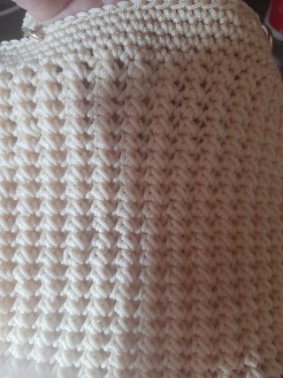 Borsa uncinetto cordino beige