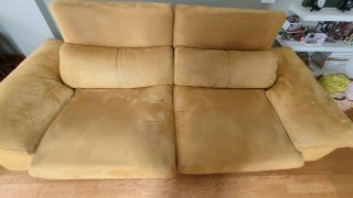 Sofá 3 plazas amarillo mostaza