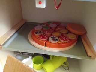 Cocina infantil de madera con accesorios