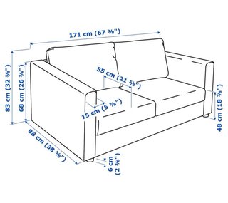 Sofá Vimle 2 plazas Ikea Beige/Gris