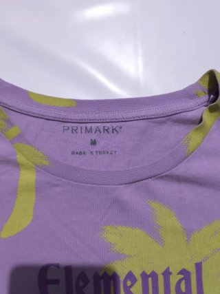Camiseta Primark Palmeras Morada Talla M