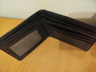 Cartera Billetera Negra con Compartimentos
