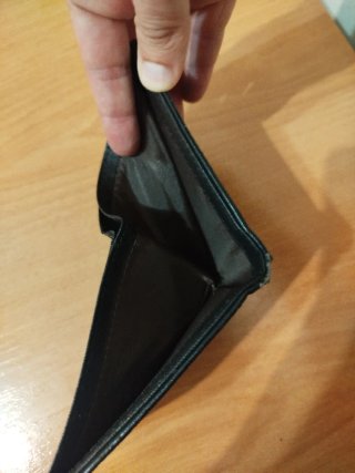 Cartera Billetera Negra con Compartimentos