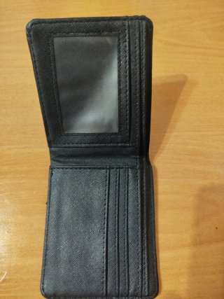 Cartera Billetera Negra con Compartimentos
