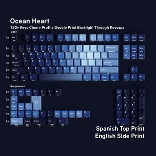 Keycaps Ocean Heart Cherry ISO Español Azul