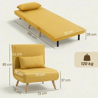Sofá Cama Individual Plegable Ajustable