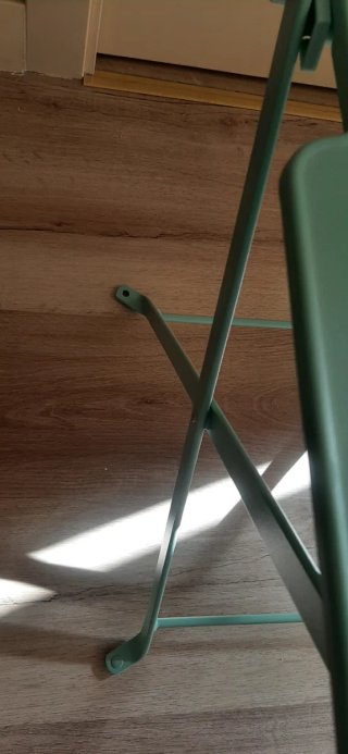 Silla plegable verde menta Ikea exterior