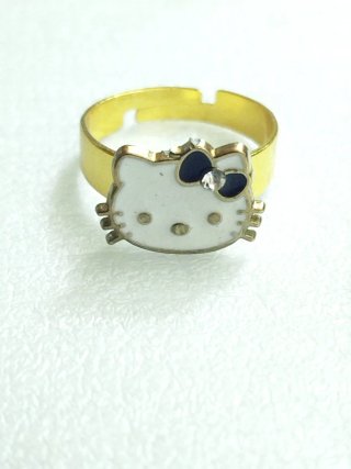 Anillo Hello Kitty lazo negro ajustable