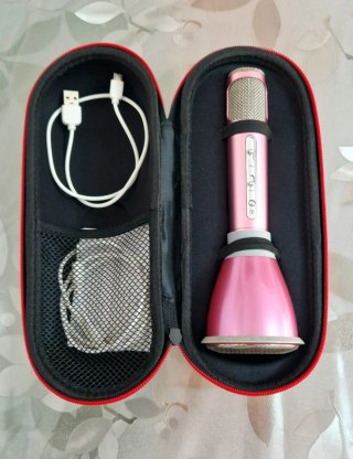 Micrófono Karaoke Tosing K068 Bluetooth Rosa