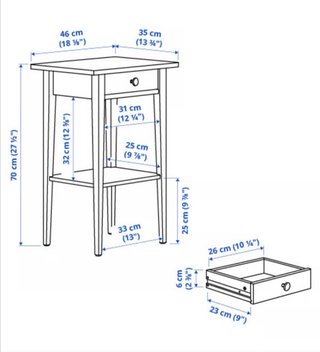 Mesita de noche Ikea Hemnes blanca